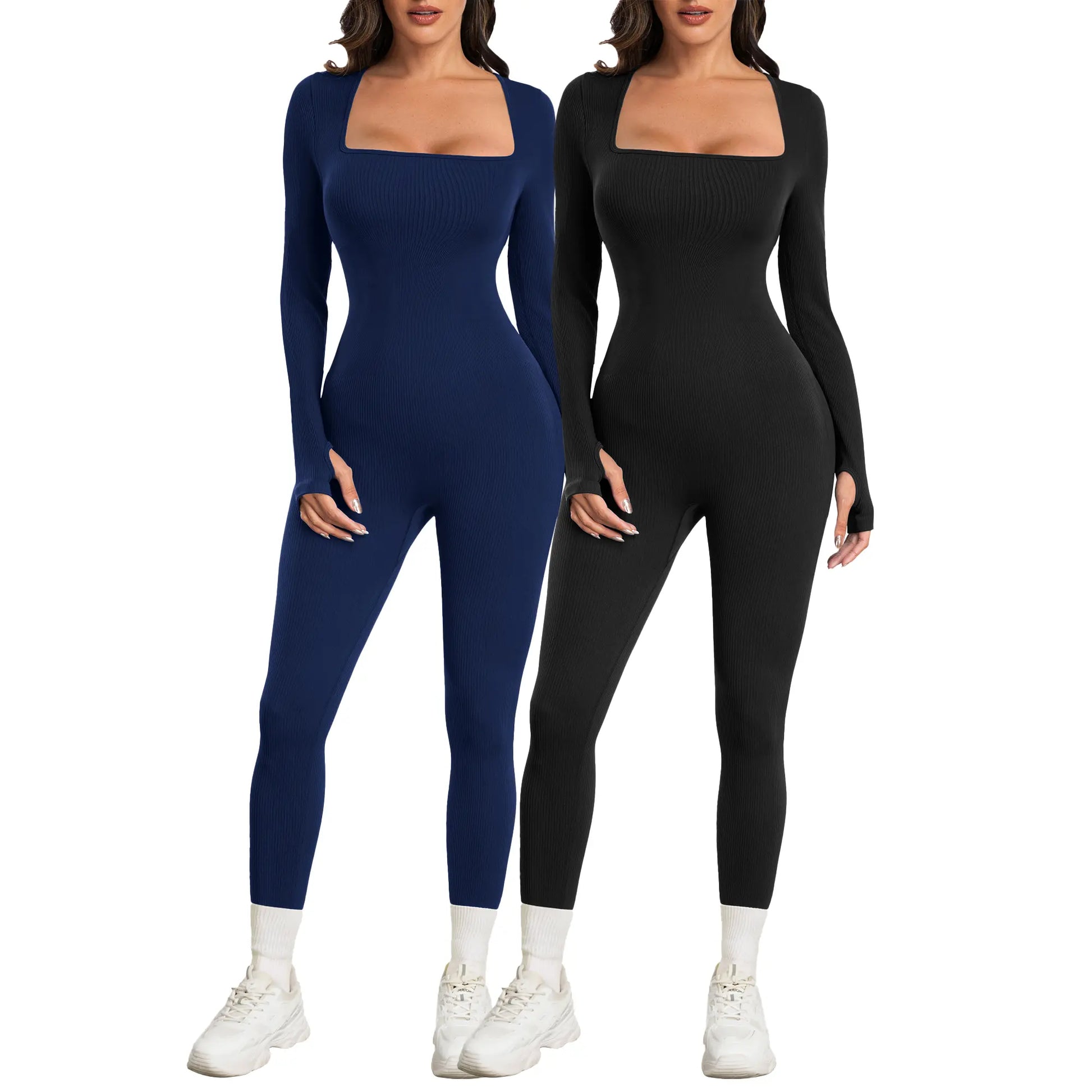 Elevate Your Workout with the Sese Code Women's Ribbed Long Sleeve Yoga Jumpsuit