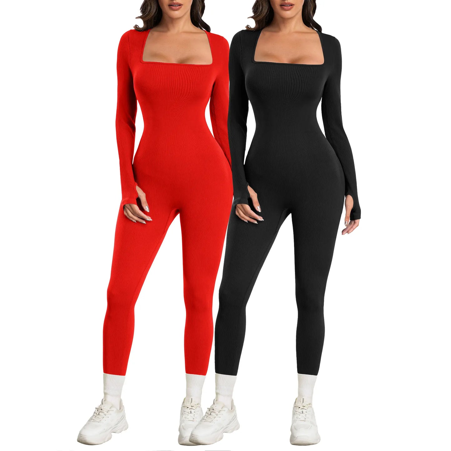 Elevate Your Workout with the Sese Code Women's Ribbed Long Sleeve Yoga Jumpsuit