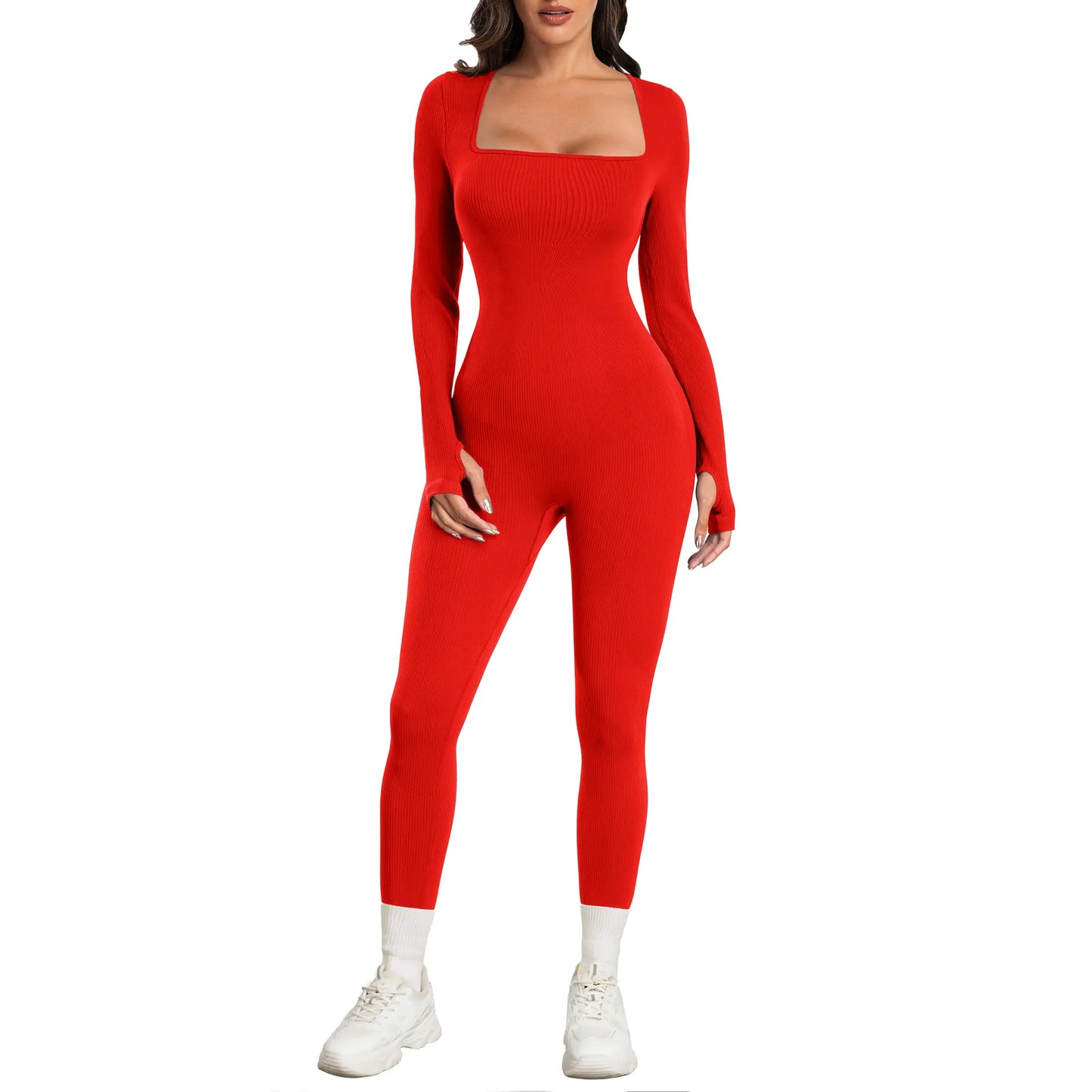 Elevate Your Workout with the Sese Code Women's Ribbed Long Sleeve Yoga Jumpsuit
