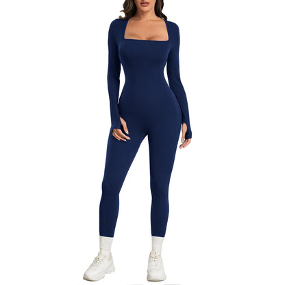 Elevate Your Workout with the Sese Code Women's Ribbed Long Sleeve Yoga Jumpsuit